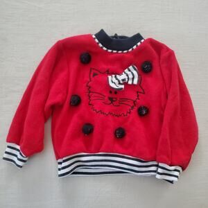 Vintage Cat Puffed Sweater 18 months